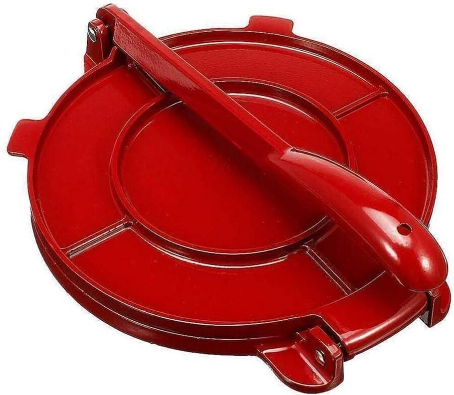 Tortilla Maker Deegpers Platter Platte Gerechten Maken Antiaanbaklaag 25.5 cm Rood