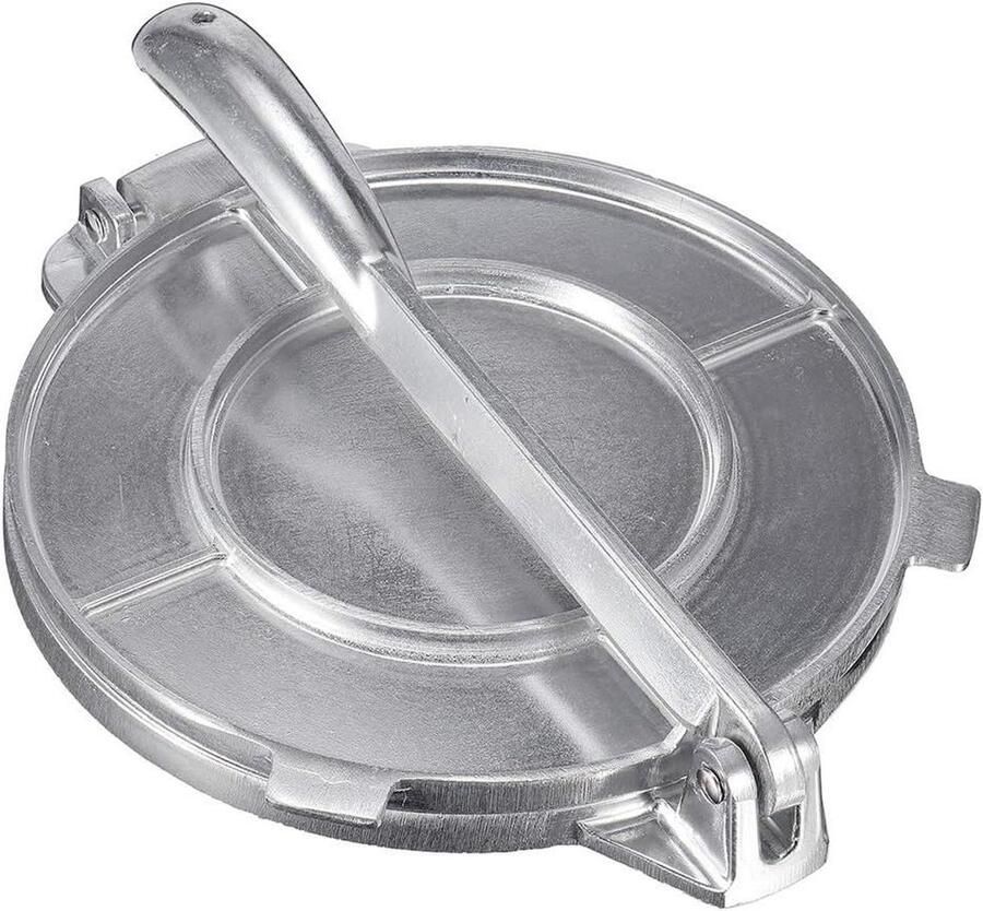 Tortilla Maker Flatbread Pers Zelf Tortillas Maken Gegoten Aluminium 20cm Doorsnede Zilver