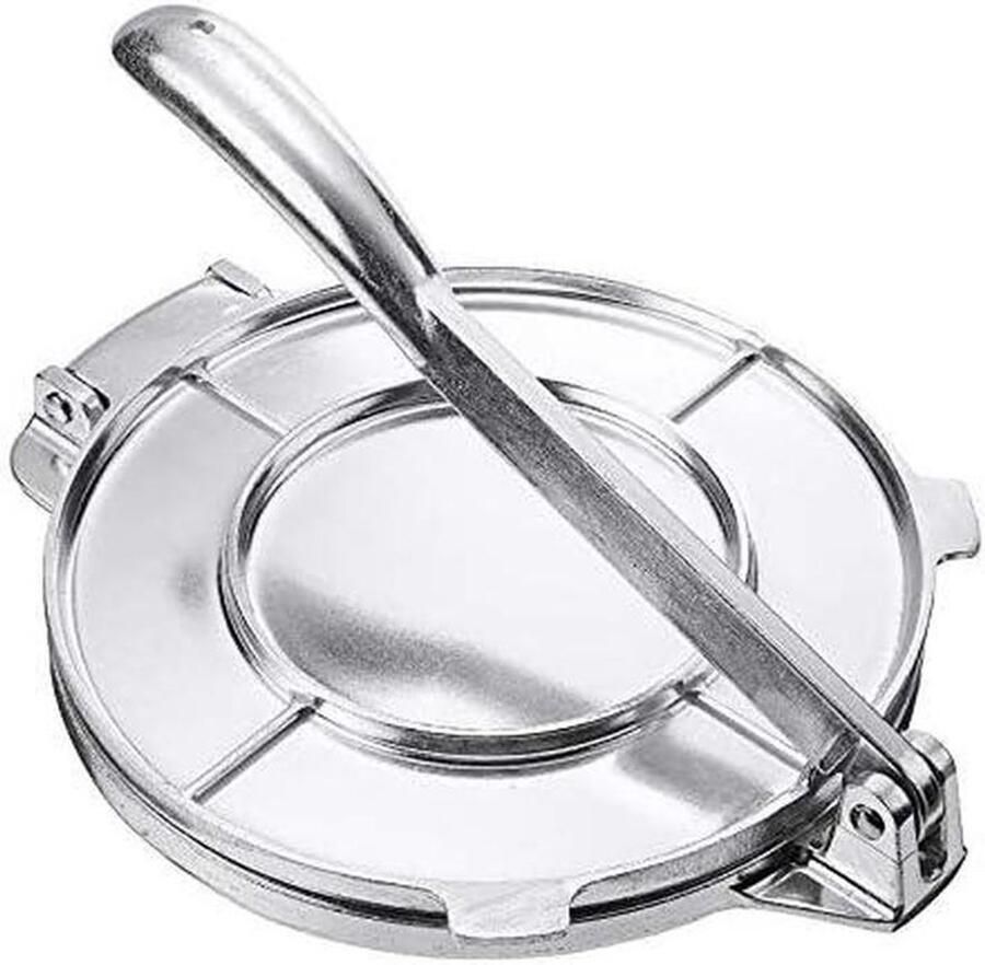 Tortilla Maker Pers Deeg Vlees Pers Thuis Tortilla's Maken Grote Hoeveelheden Maken 20 cm Zilver