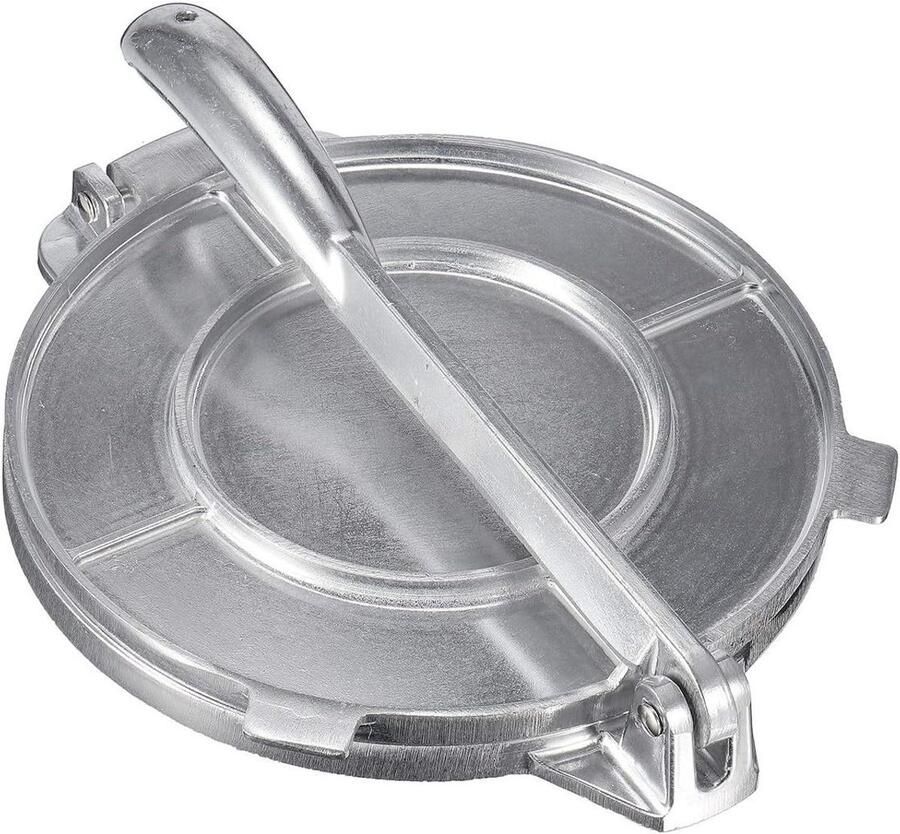 Tortilla Maker Pers Taco Pers Vlees Pers Thuis Tortilla's Maken Zwaar Aluminium 20cm Zilver