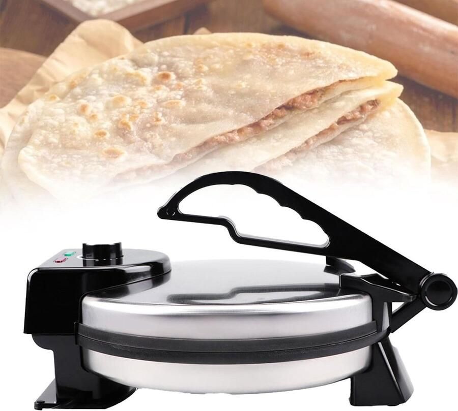 Tortilla Pers Chapati Maker Flatbreads Maken Anti-aanbak Platen 35x28x20cm Zwart