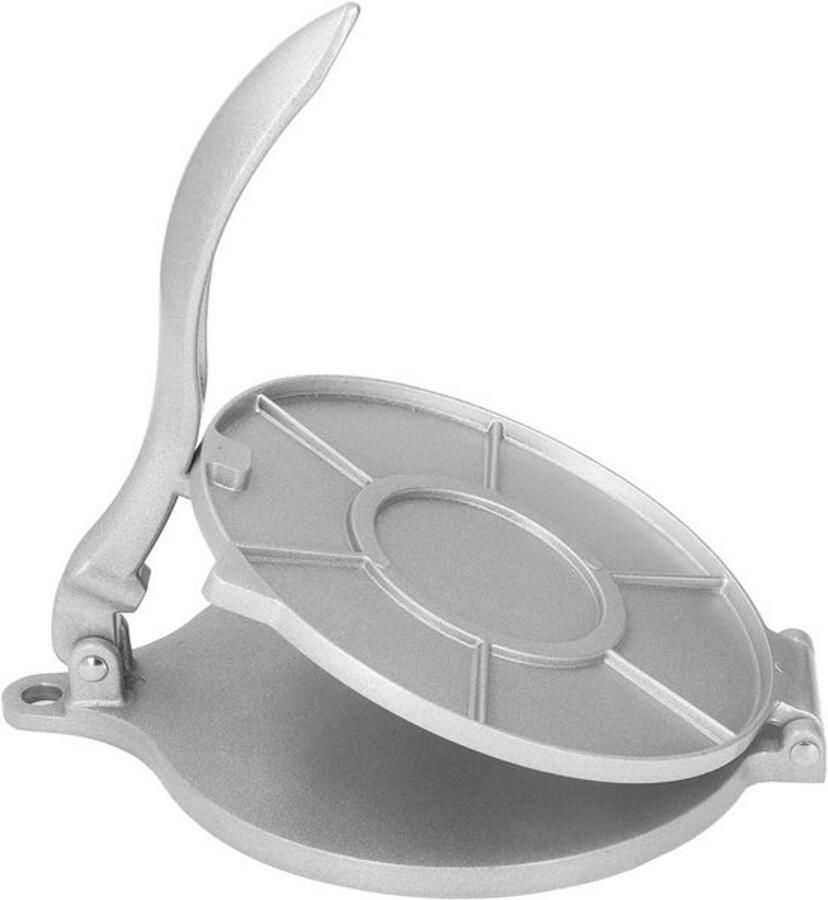 Tortilla Pers Deeg Maker Thuis Koken Hefboom Mechanisme 19.5 cm Diameter Zilver