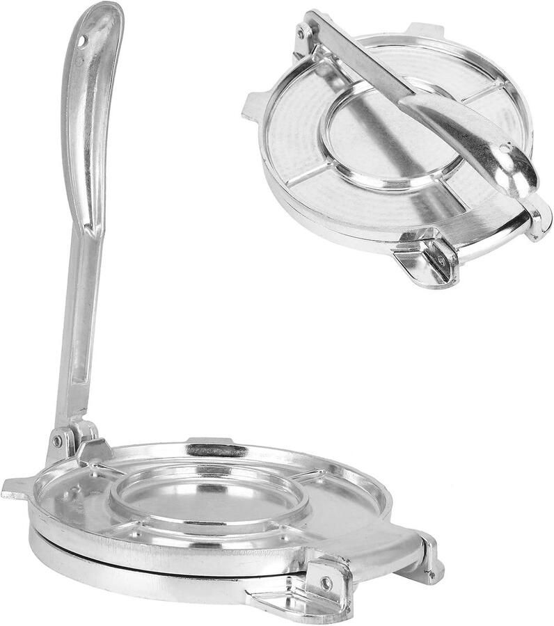 Tortilla Pers Deeg Maker Zelf Tortillas Maken Inklapbare Handgreep 22x16x8 cm Zilver