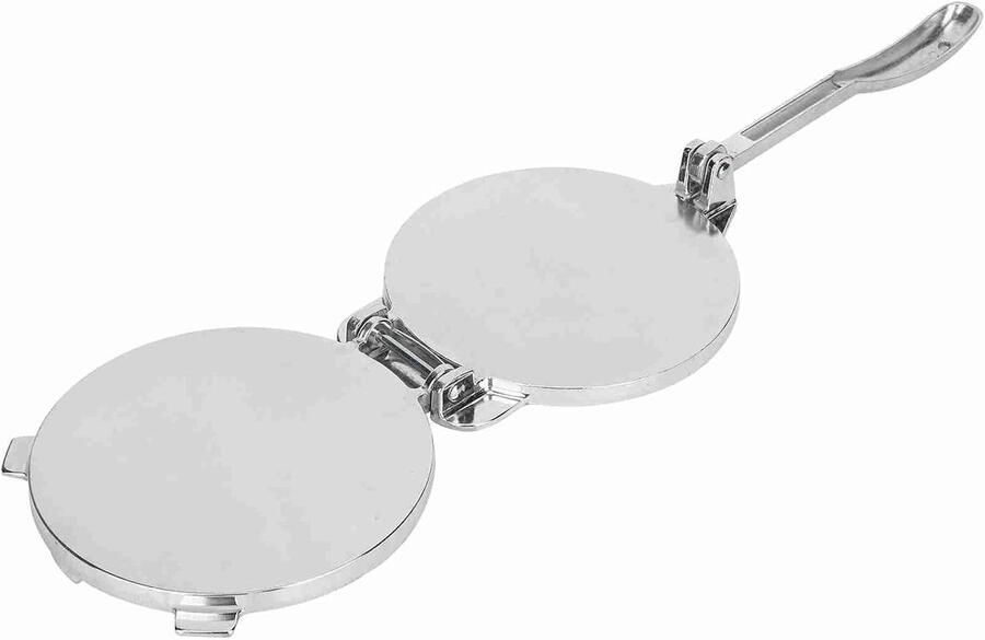 Tortilla Pers Deeg Maker Zelfgemaakte Snacks Opvouwbaar Ontwerp 22 x 16 cm Zilver