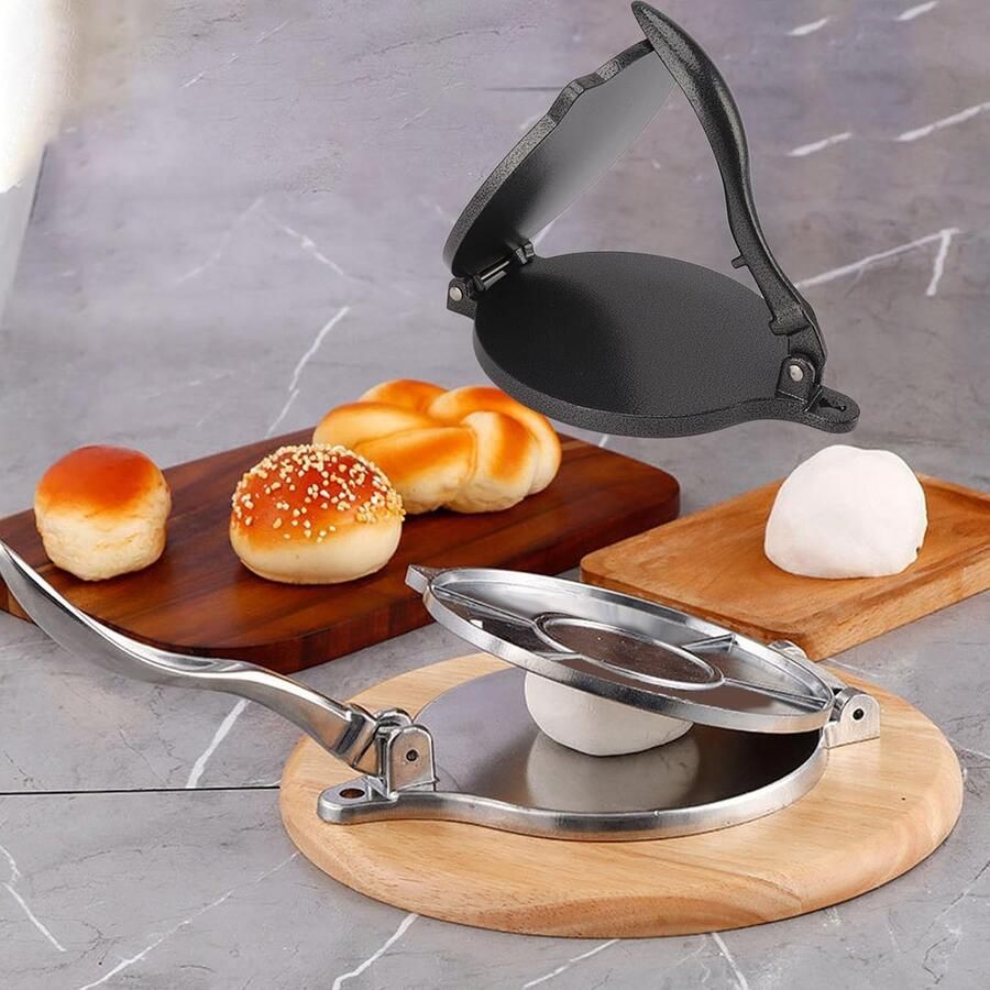 Tortilla Pers Deeg Pers Maker Zelf Tortillas Maken Multifunctioneel Ontwerp 20 cm Zwart