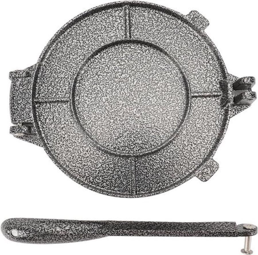 Tortilla Pers Deegmaker Taco Platbrood Maken Handmatig Ontwerp 20x16cm Zilver