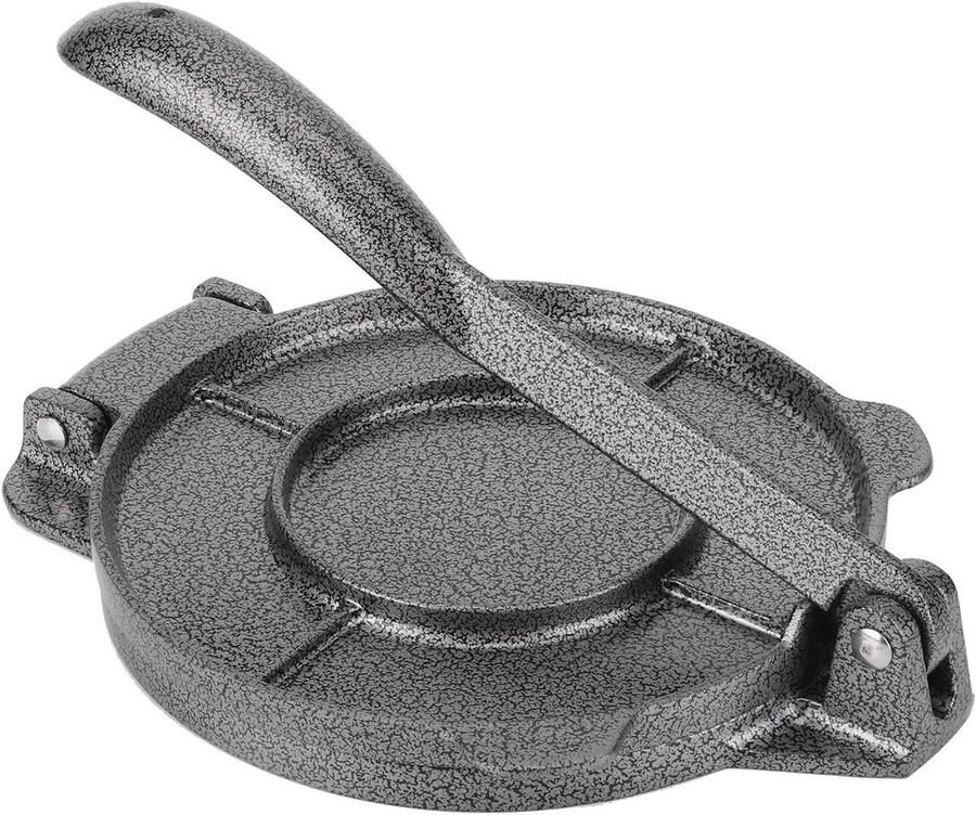 Tortilla Pers Deegvormer Flatbread Zelf Brood Maken Gietijzeren Constructie 16.5 cm Diameter Grijs