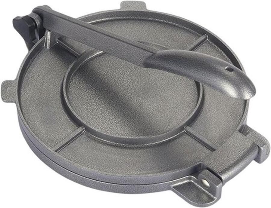 Tortilla Pers Keuken Gadget Zelf Tortillas Maken Inklapbaar Handvat 25 cm Diameter Zilverkleurig