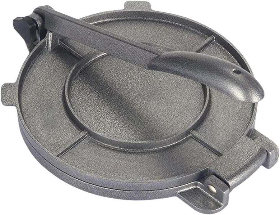 Tortilla Pers Keuken Gadget Zelf Tortillas Maken Inklapbaar Handvat 25 cm Diameter Zilverkleurig