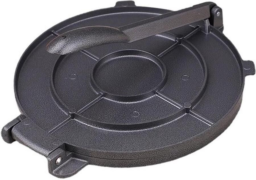 Tortilla Pers Pannenkoek Maker Zelf Tortilla's Maken Duurzaam Aluminium 25 cm Diameter Zwart