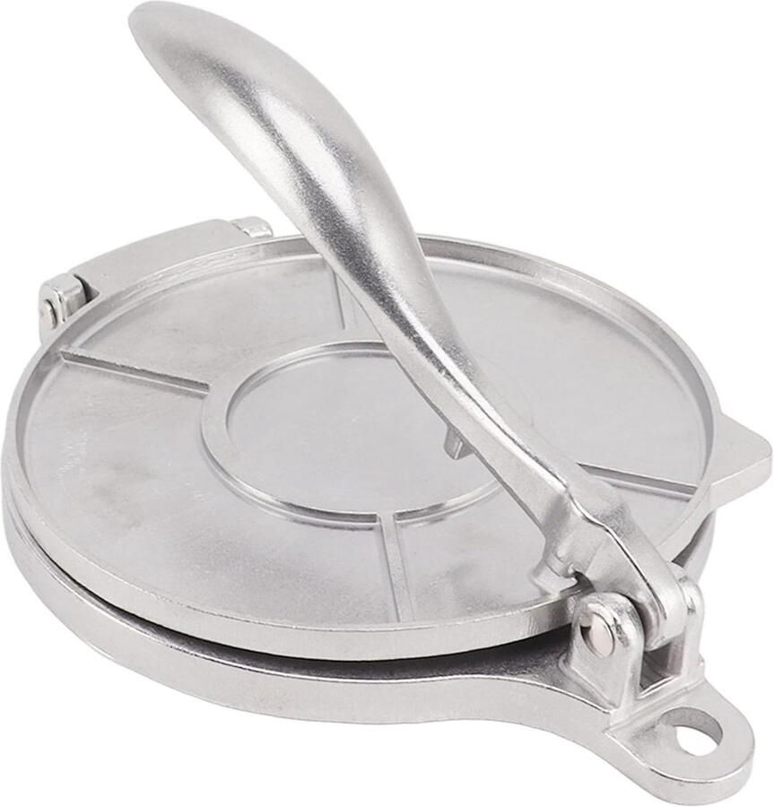 Tortilla Pers Deeg Maker Taarten Bakken Handmatig Bedienbaar 16cm Zilver