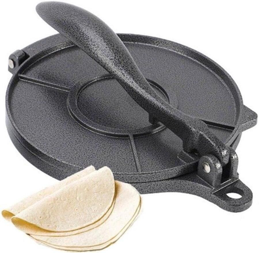 Tortilla Pers Quesadilla Maker Mexicaans Koken Zware Aluminiumlegering 20 cm Zwart