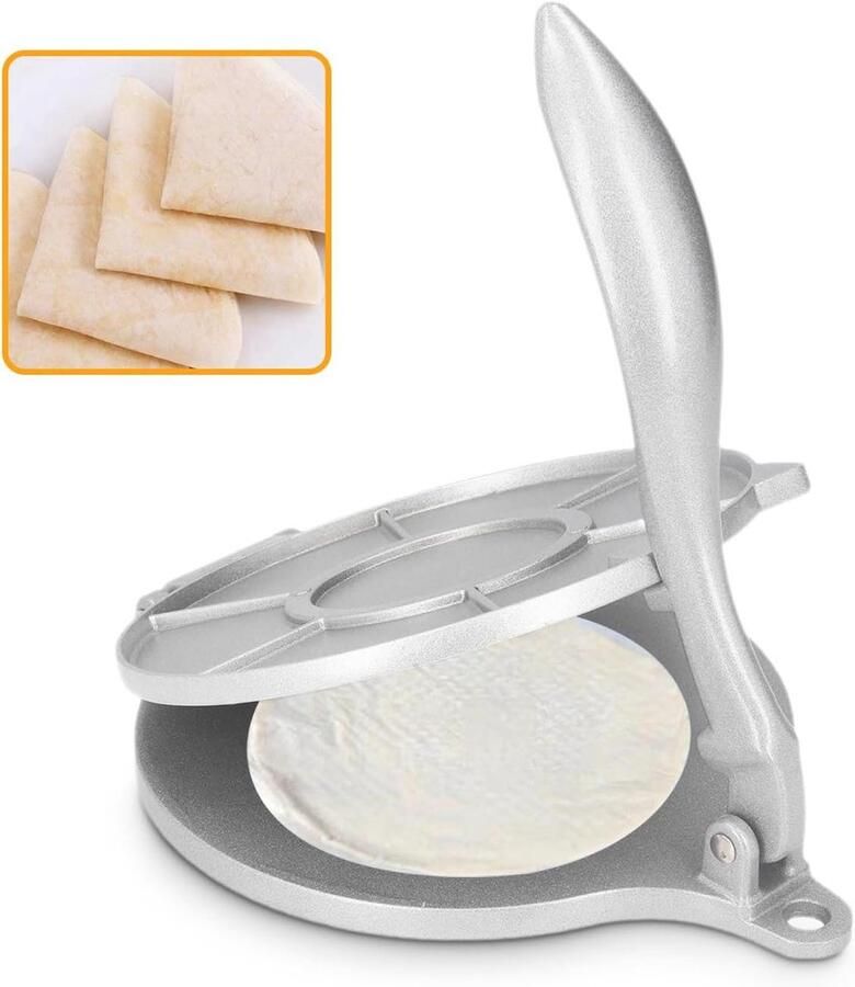 Tortilla Pers Quesadilla Maker Thuis Tortillas Maken Hefboomprincipe 7.7 Inch Diameter Zilver