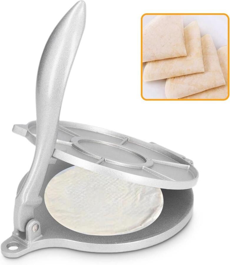 Tortilla Pers Quesadilla Maker Thuis Tortillas Maken Hefboomprincipe 7.7 Inch Zilver