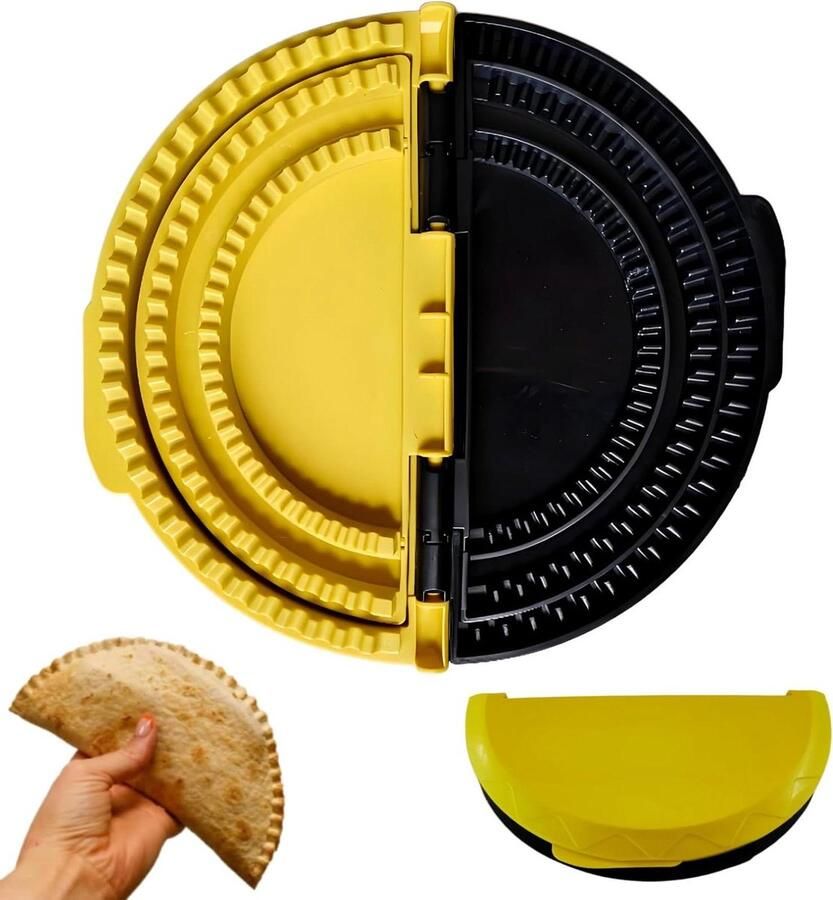Tortilla Pers Snack Maker Snacks Maken Drie Maten 9.9 x 5.1 x 22 cm Geel Zwart