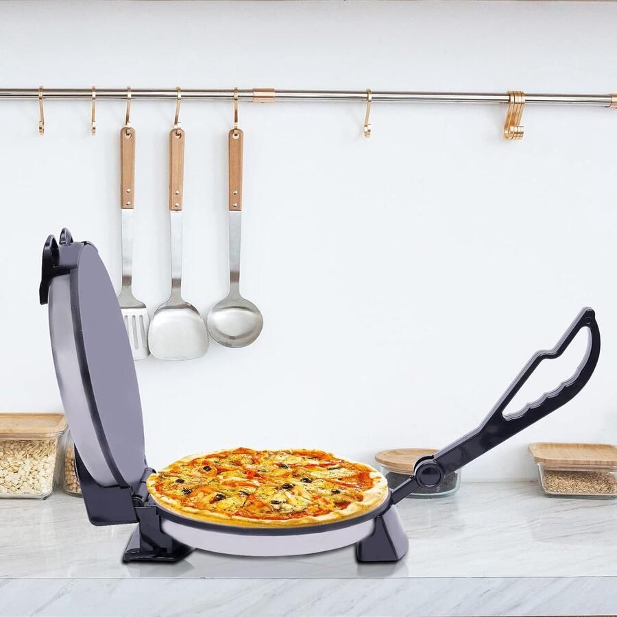 Tortilla Pers Taco Maker Roti Maker Thuis Eten Maken Snelle Dubbelzijdige Verwarming 23x52x32 cm Zilver