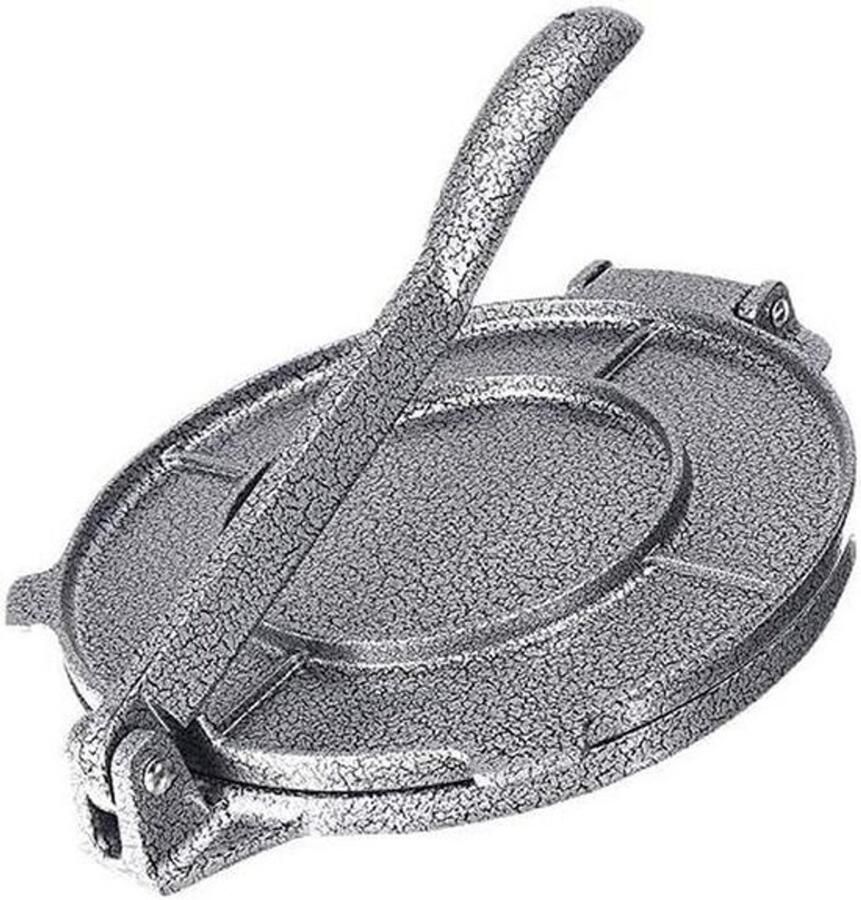 Tortilla Pers Taco Maker Thuis Tortillas Maken Aluminium Non-Stick 20 cm Diameter Zilver