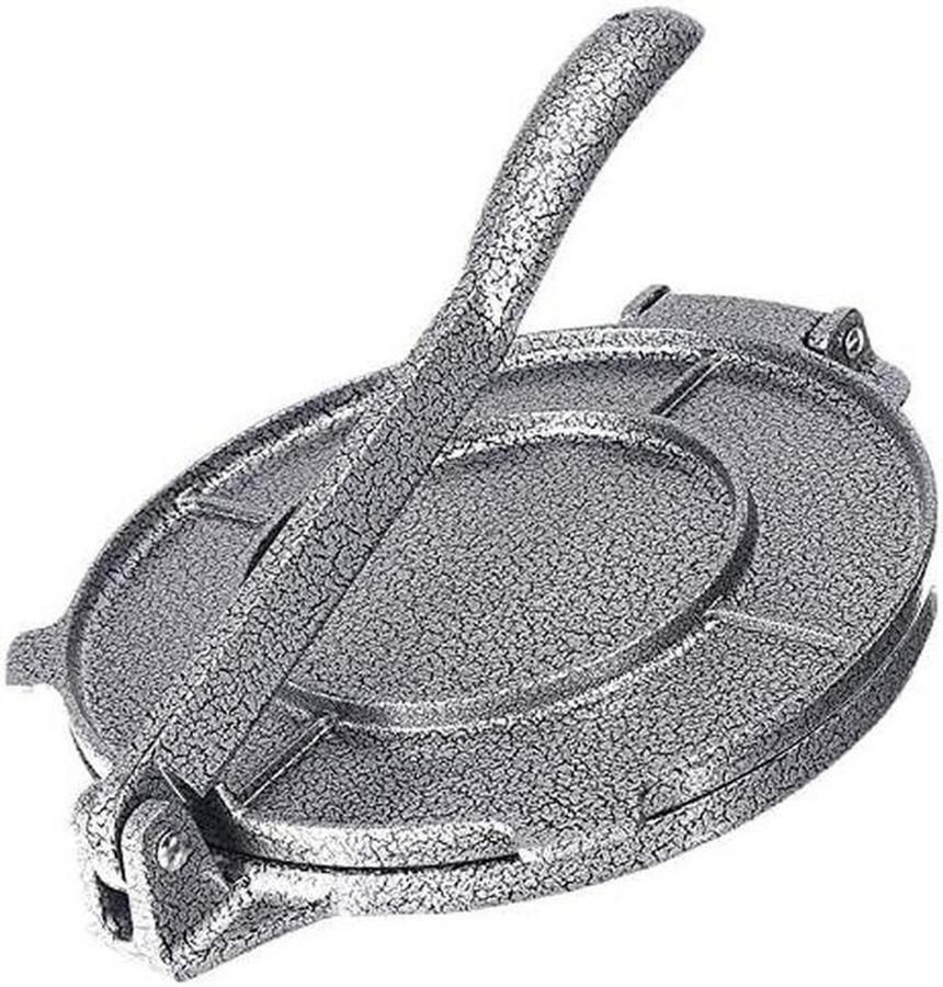 Tortilla Pers Taco Maker Thuis Tortillas Maken Aluminium Non-Stick 20 cm Diameter Zilver