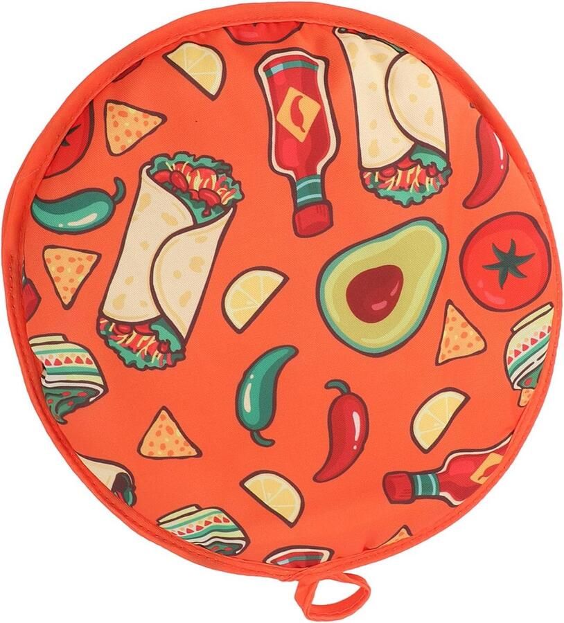 Tortilla Warmer Brood Warmhouder Warme Tortillas Serveren Grote Capaciteit 35 cm Diameter Stofontwerp