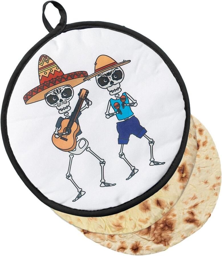Tortilla Warmer Mexicaanse Pouch Warm Houdend Magnetronbestendig 30 cm Diameter Stijl D