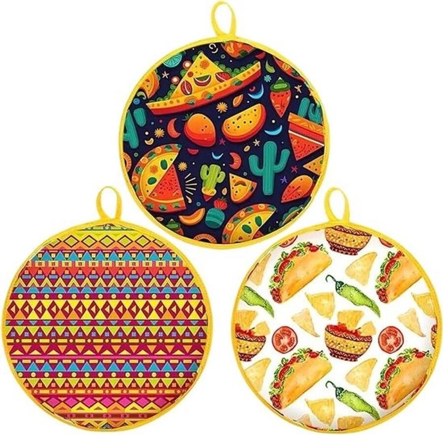 Tortilla Warmer Pannenkoek Houder Voedsel Warm Houden Magnetron Geschikt 31 Centimeter Meerkleurig