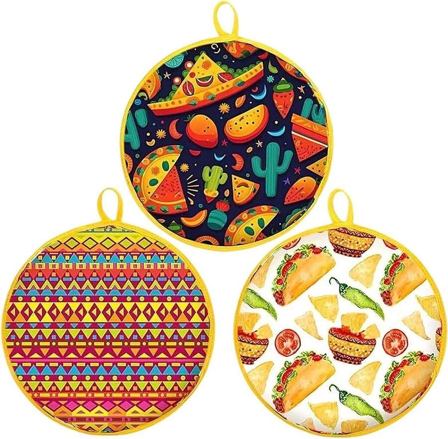 Tortilla Warmer Pouch Pannenkoekhouder Magnetron Voedsel Warm Houden Magnetron Geschikt 31 cm Meerkleurig