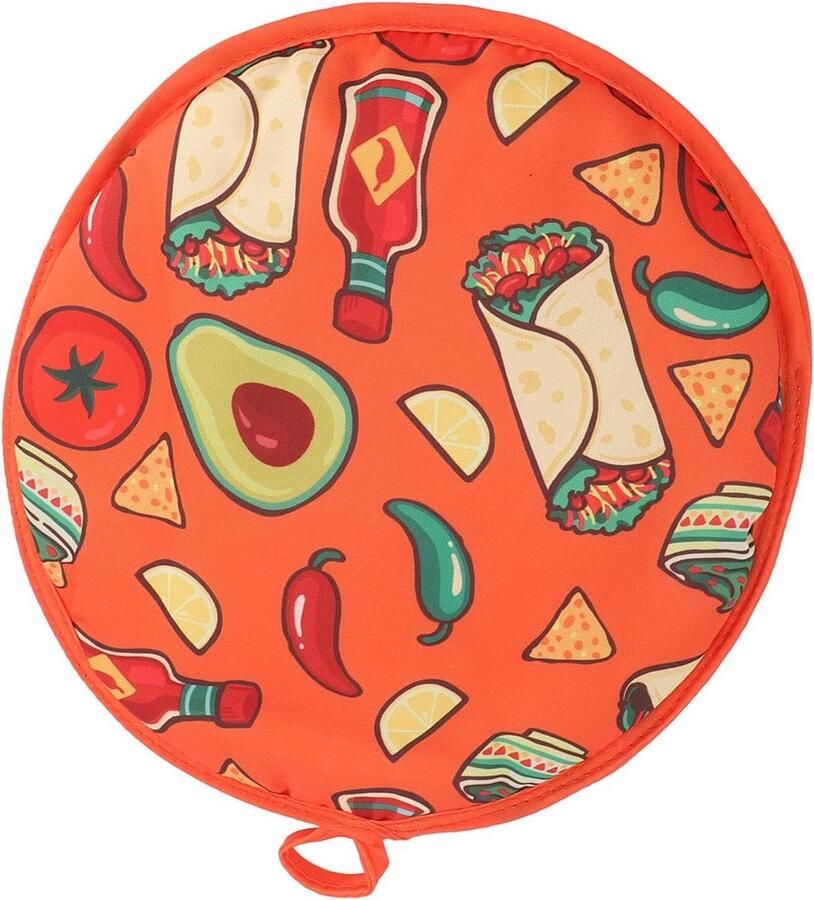 Tortilla Warmer Pouch Tortilla Houder Tortilla's Warm Houden Magnetronbestendig 30 cm Grijs