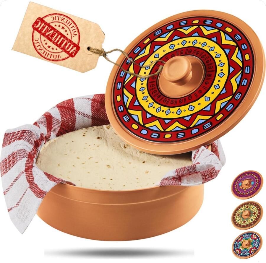 Tortilla Warmer Tortilla Houder Tortillas Warm Houden Dubbele Isolatielaag 20 cm Rood
