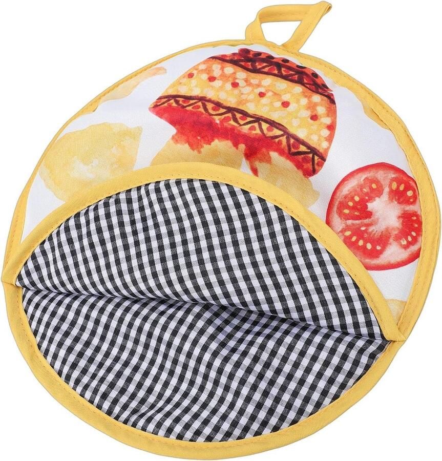 Tortilla Warmer Zakje Broodwarmer Houder Eten Warm Houden Magnetronbestendig Ontwerp 30 cm Diameter Grijs
