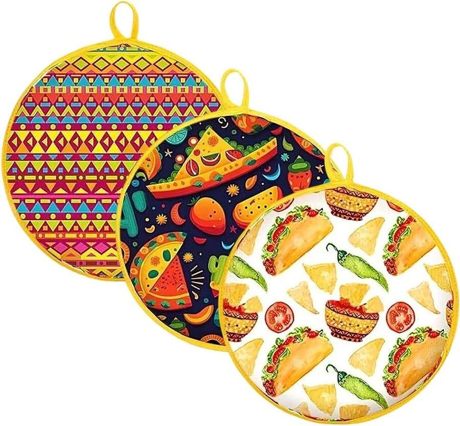 Tortilla Warmhouder Flatbread Houder Warm Houden Magnetron Veilig Capaciteit 15 Stuks Meerkleurig