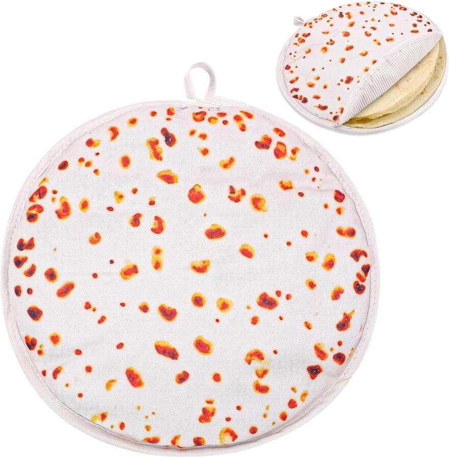 Tortilla Warmhouder Stoffen Tas Maaltijden Warm Houden Geïsoleerd Ontwerp 30 centimeter Meerkleurig