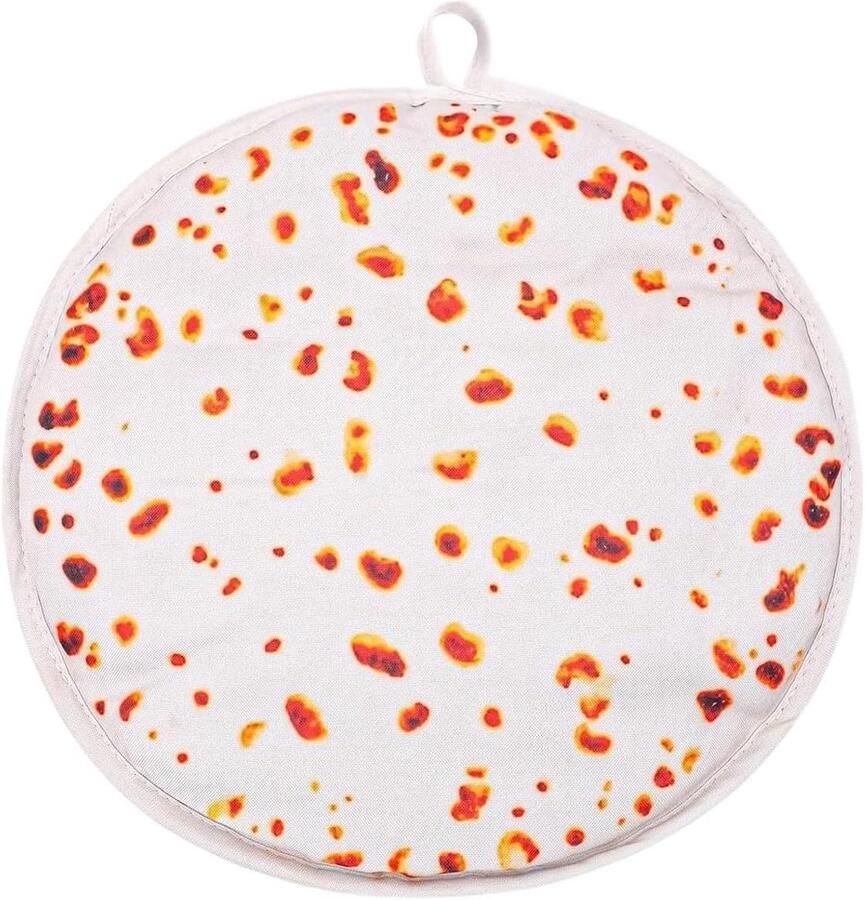 Tortilla Warmhouder Taco Warmer Zakje Maaltijden Warm Houden Magnetronbestendig Stof 30 cm Grijs