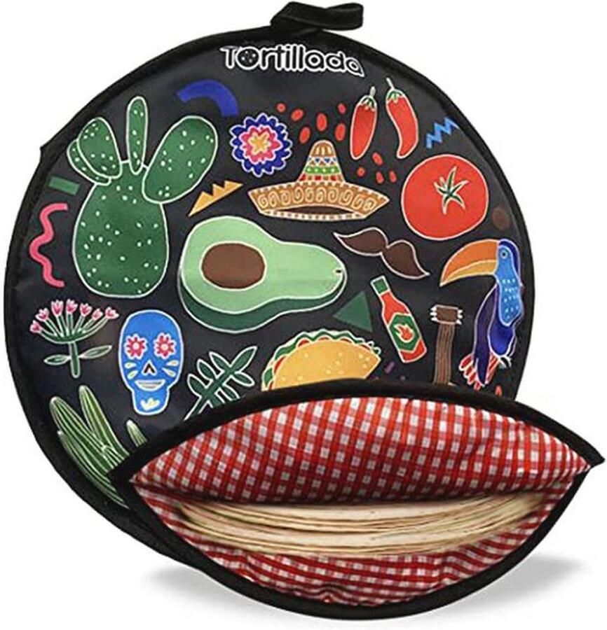 Tortilla Warmte Container 30 cm Magnetron Geschikt Katoen Polyester