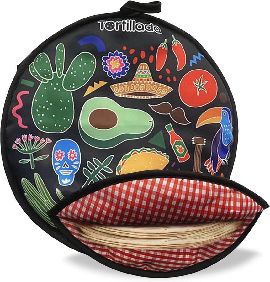 Tortilla Warmte Container 30 cm Magnetron Geschikt Katoen Polyester