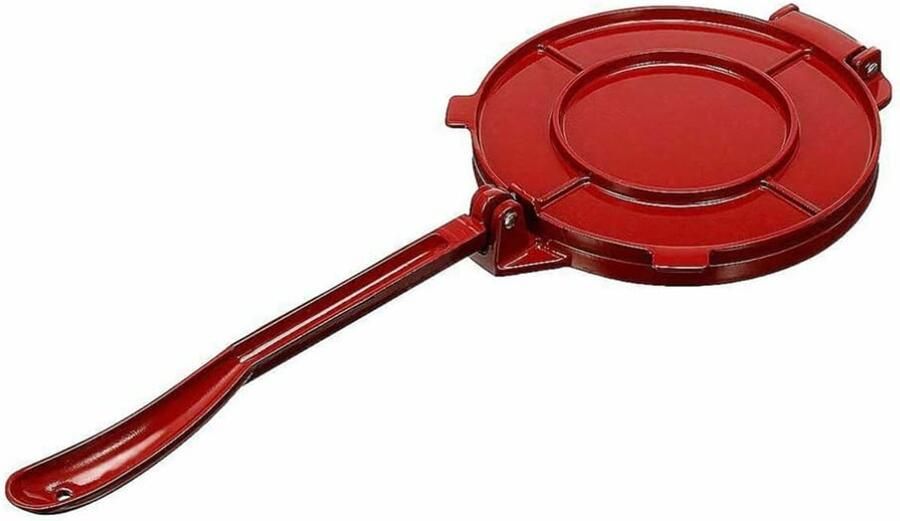 Tortillapers Deegpers Bakvorm Plat Brood Maken Opvouwbare Handgreep 20 cm Breed Rood