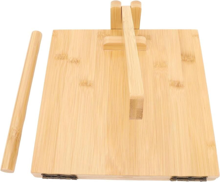 Tortillapers Hout Deegpers Pannenkoek Maaltijden Bereiden Inclusief Deegroller 25 cm Diameter Houtkleur