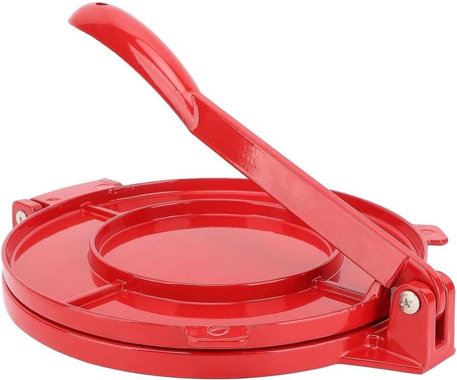 Tortillapers Pannenkoekmaker Deegpers Thuiskeuken Delicatessen Antiaanbaklaag 25 cm Zilver