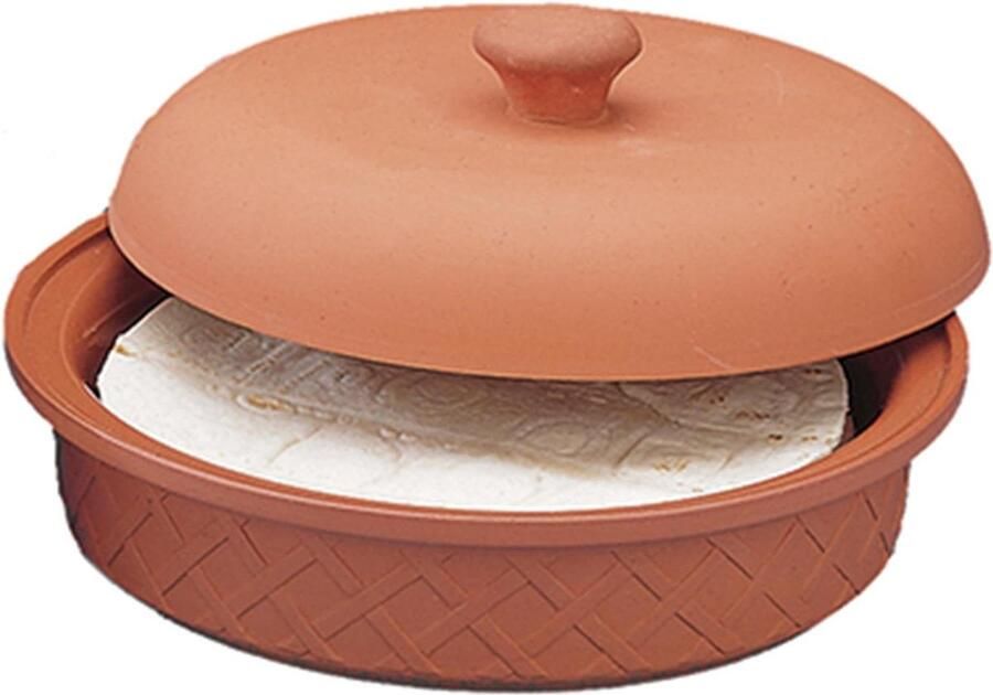 Tortillawarmer Pannenkoeken warmer Tortillas warm houden Geglazuurde binnenkant 216 x 108 cm Terra Cotta