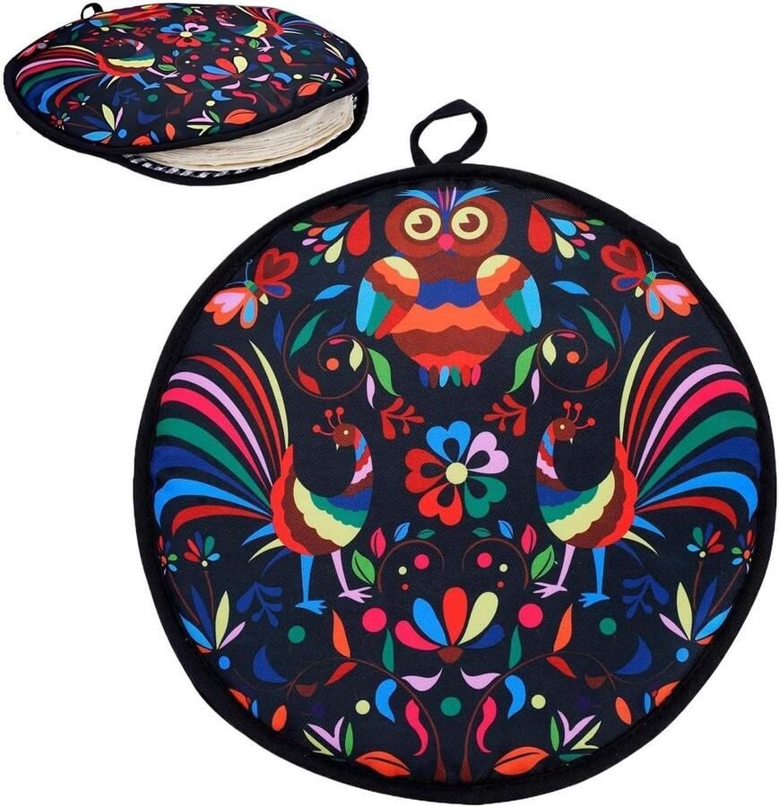 Tortillawarmer Stof Warme Tortilla's Maaltijd Warm Houden Magnetronbestendig Ontwerp 30 x 30 cm Grijs