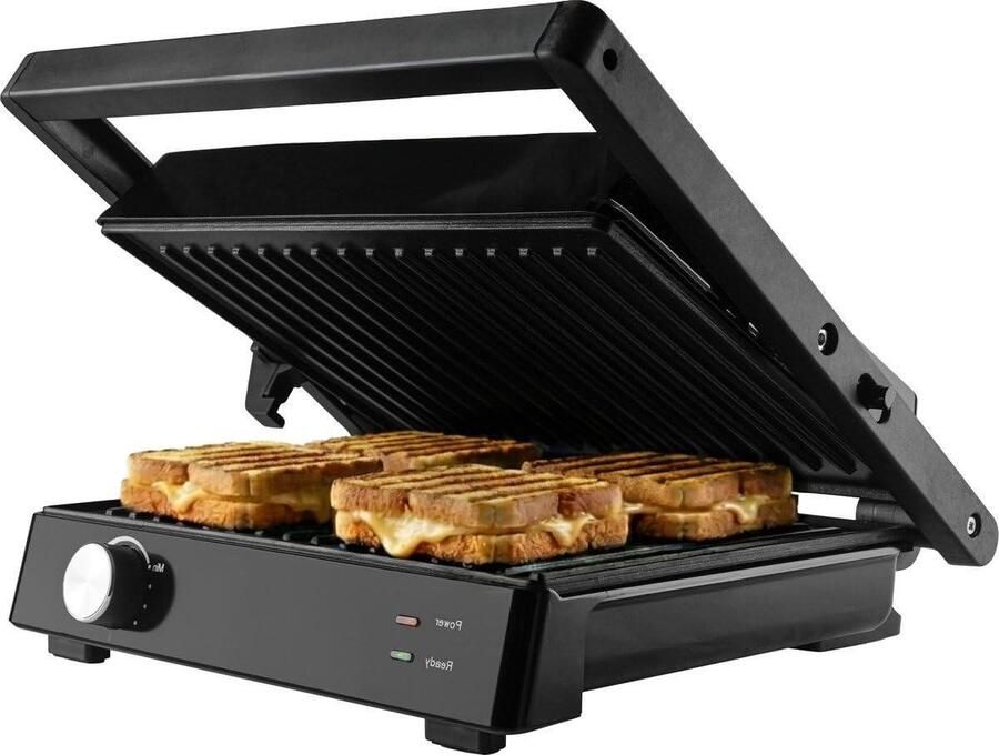 Tosti Apparaat Contact Grill Snacks Maken Grill 4 Broodjes 2000W Vermogen Zwart Groen
