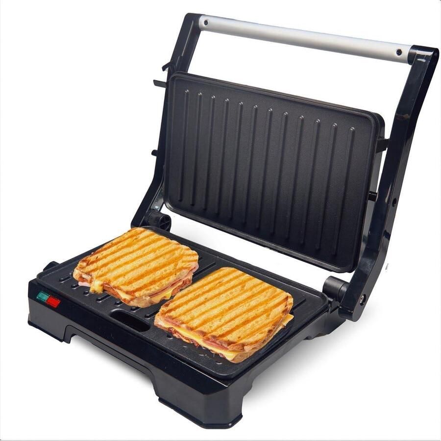 Tosti Apparaat Contactgrill Panini Snelle Snacks Maken 180 Graden Uitklapbaar Voor 2 Tosti's Groen