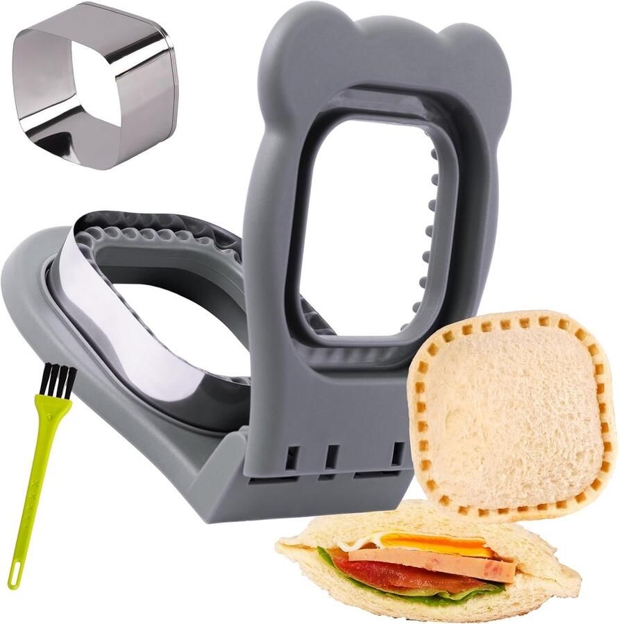 Tosti Apparaat Sandwichmaker Snelle Lunch Vaatwasserbestendig 15 cm Grijs