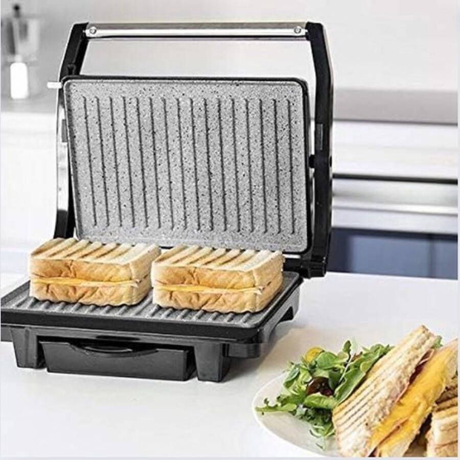 Tosti Apparaat Sandwichtoaster Gemakkelijk te Reinigen Compact & Draagbaar BPA-Vrij 23 x 14 5 cm Antiaanbaklaag Zwart