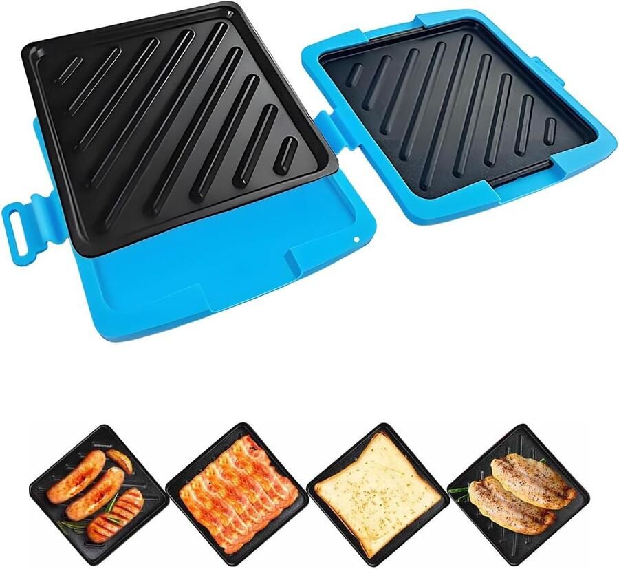 Tosti Grill Panini Maker Snelle Maaltijden Vaatwasserbestendig 4x17x4 cm Blauw