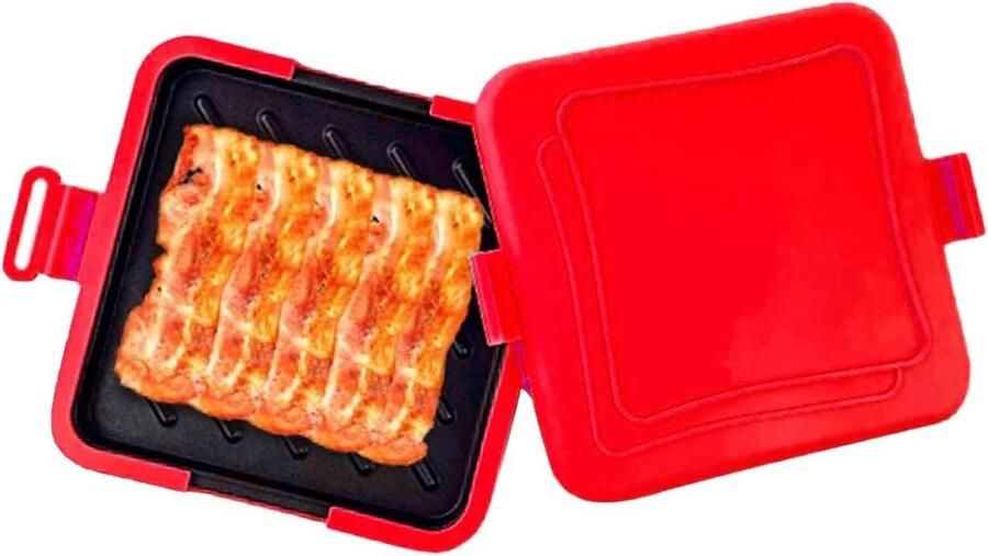 Tosti Grill Sandwich Maker Snelle Maaltijd Vaatwasserbestendig 4x17x4 cm Rood