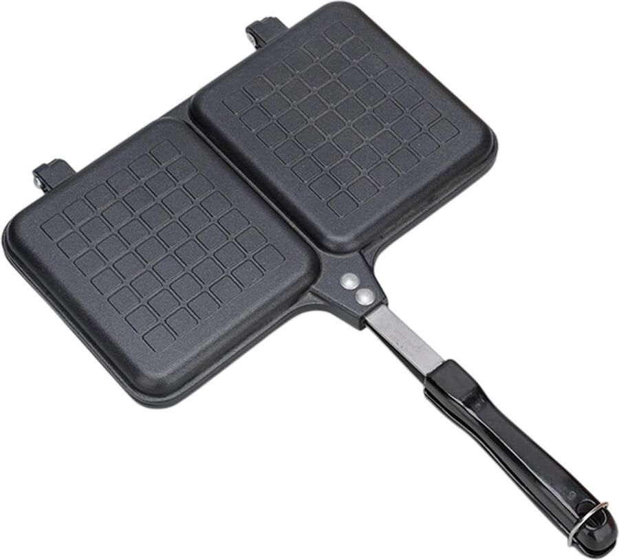 Tosti IJzer Dubbelzijdig Sandwichmaker Pan Ontbijt Maken Antiaanbaklaag 36 x 25 cm Zwart