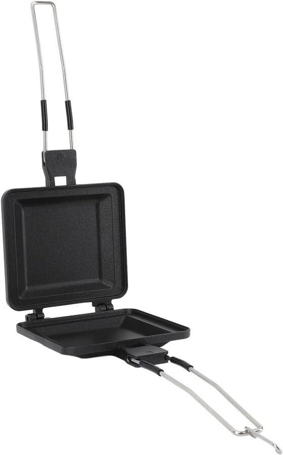 Tosti-ijzer Gasfornuis Sandwichmaker Pan Snel Ontbijten Afneembaar Ontwerp 14 x 33 cm Zilver