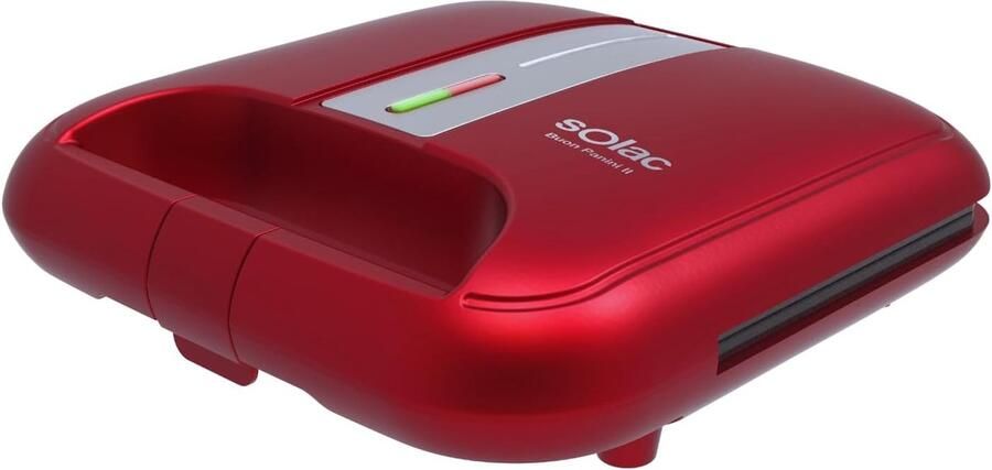 Tosti IJzer Panini Grill Snelle Lunch Antiaanbaklaag 21.5 x 12.5 cm Rood