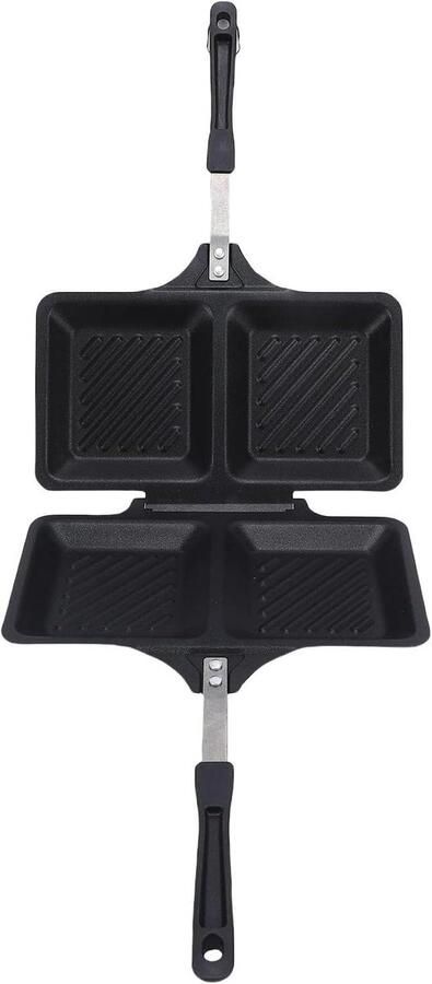 Gegrilde Tosti-ijzer Panini Pers Tosti's Maken Dubbelzijdig Ontwerp 25 x 14 cm Zwart