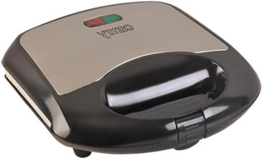 Tosti IJzer Sandwich Maker Snelle Lunch Keramische Antiaanbaklaag 2 Sandwiches Zwart Zilver